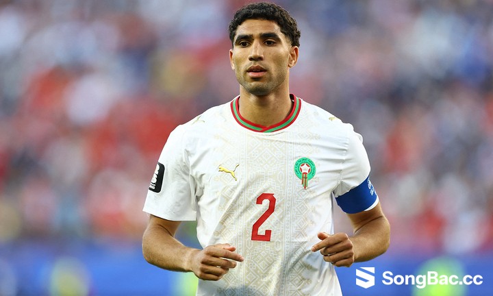Achraf Hakimi là điểm tựa quan trọng ở cánh phải của Morocco. (Ảnh: Reuters)