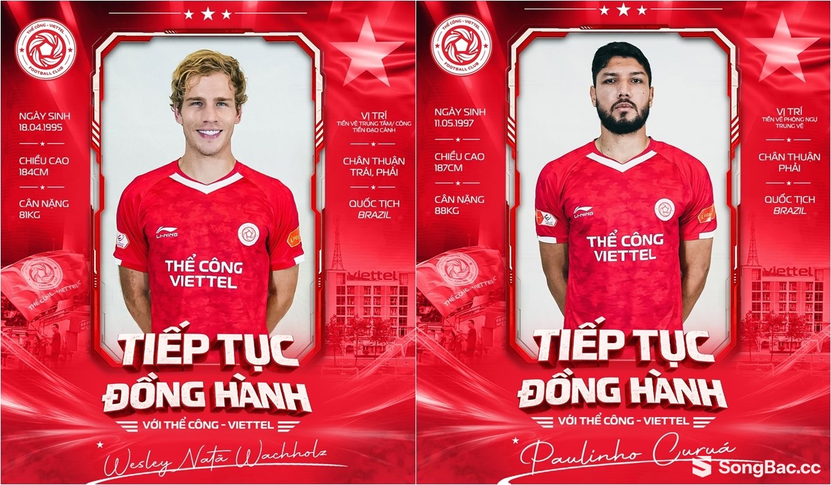 Thể Công Viettel gia hạn thành công hai ngoại binh Brazil Thể Công Viettel gia hạn thành công hai ngoại binh Brazil
