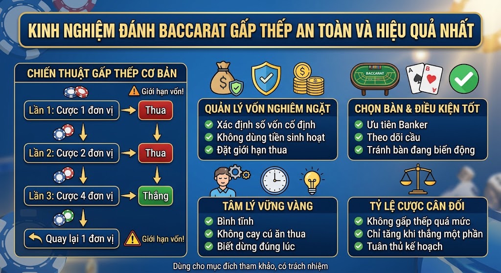 Kinh nghiệm đánh Baccarat gấp thếp an toàn và hiệu quả nhất